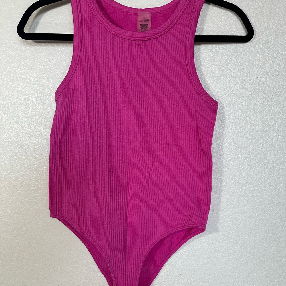 Pink Scoop Neck Bodysuit